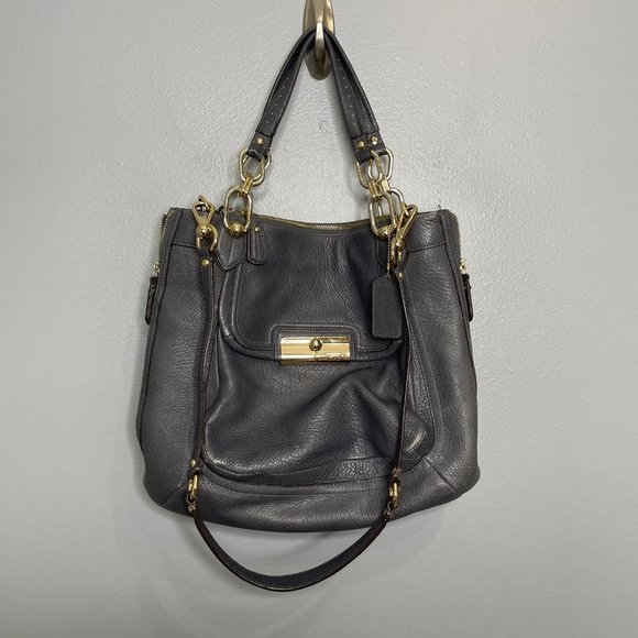Coach Handbags - COACH kristin gray leather pebbled handbag purse